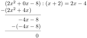 Framstilling av polynomdivisjonen i eksempel 1.